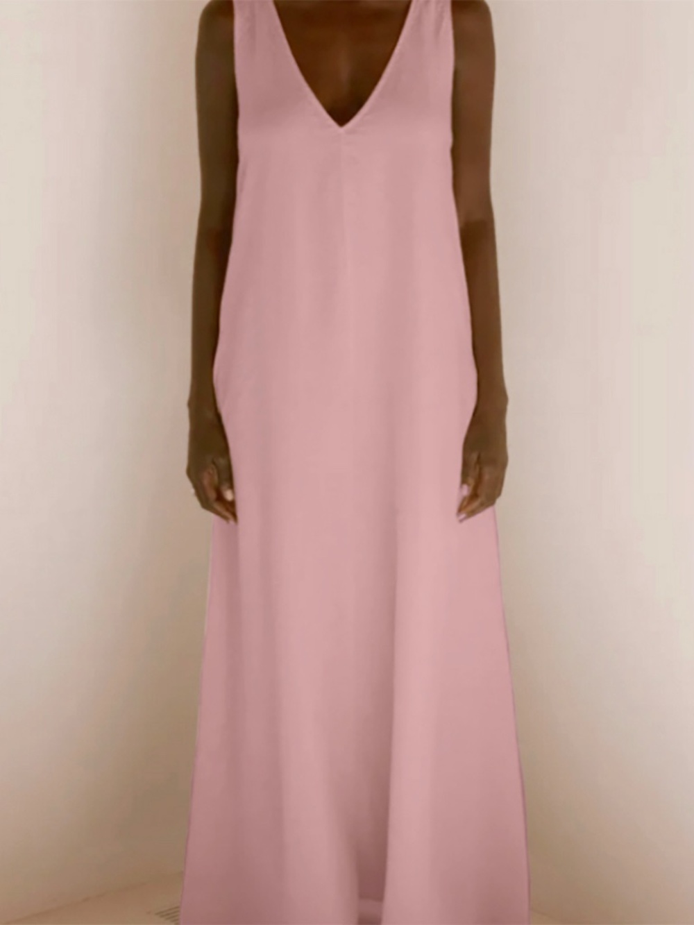 Jesse Kamm blush pink palma cotton maxi dress tank shirtdress belted la garconne